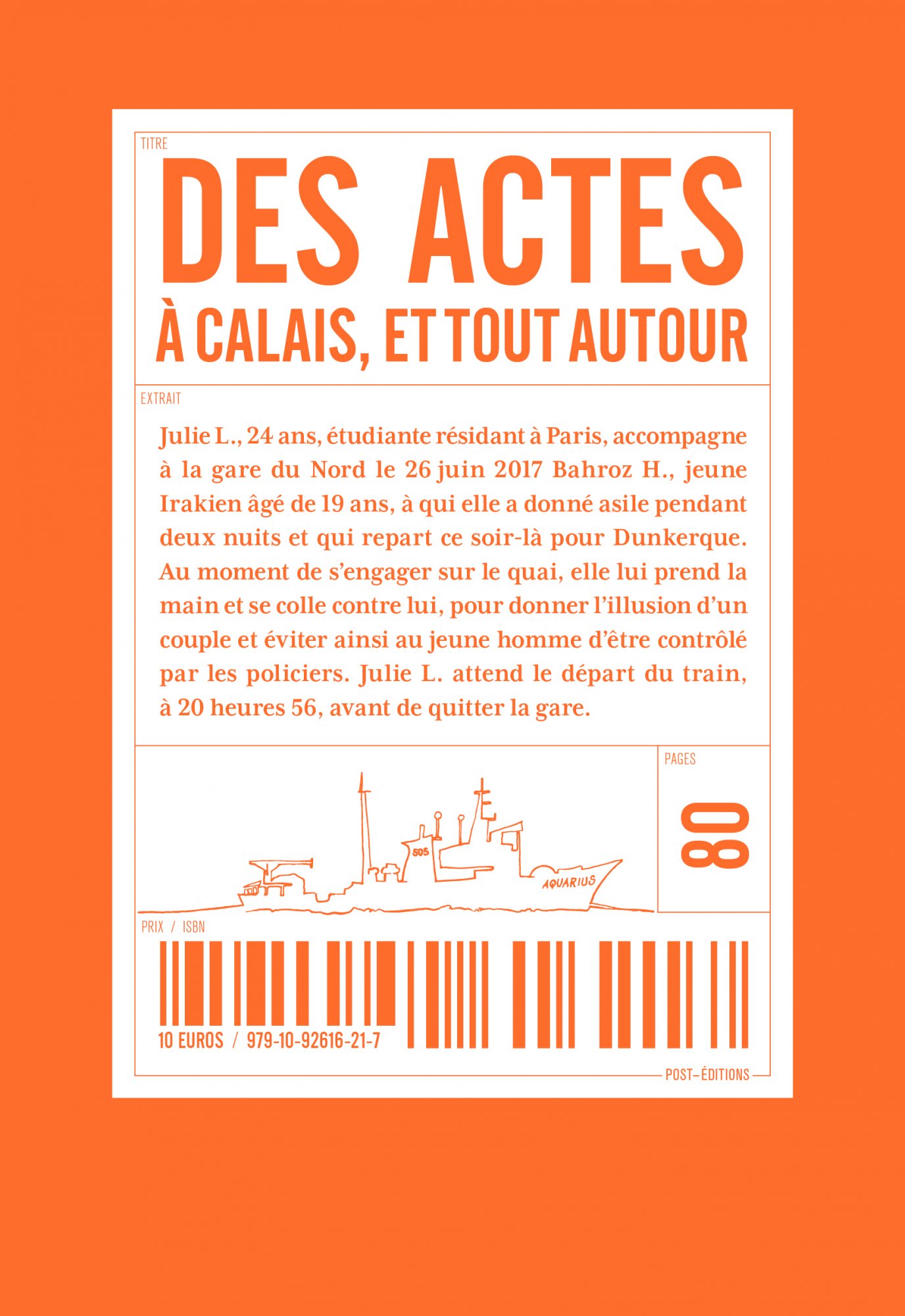 couverture de DES ACTES. À CALAIS ET TOUT AUTOUR